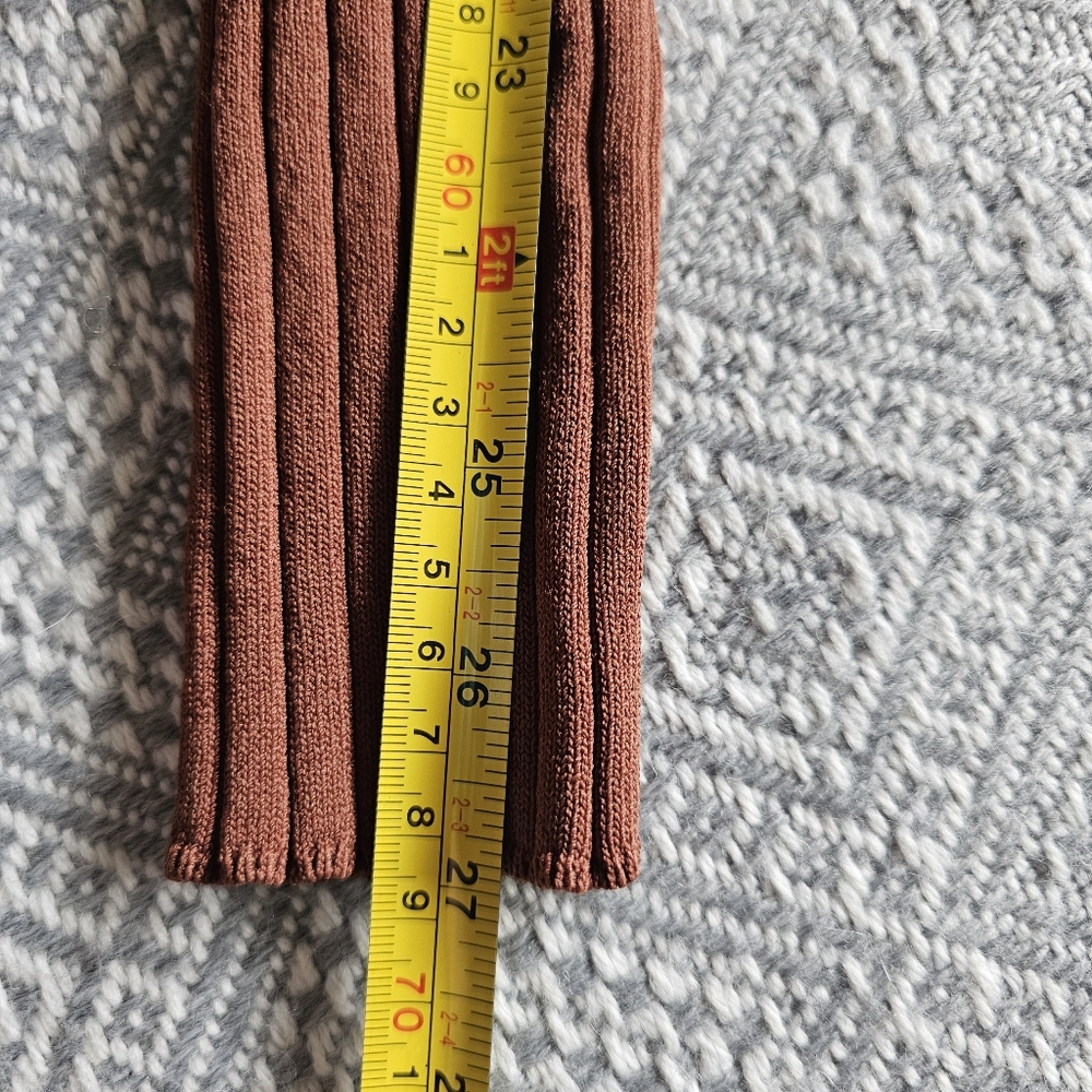 House Of Harlow 1960 Long Sleeve Ribbed O Ring Midi Dress Rust Orange - Fall - S - Picture 10 of 16